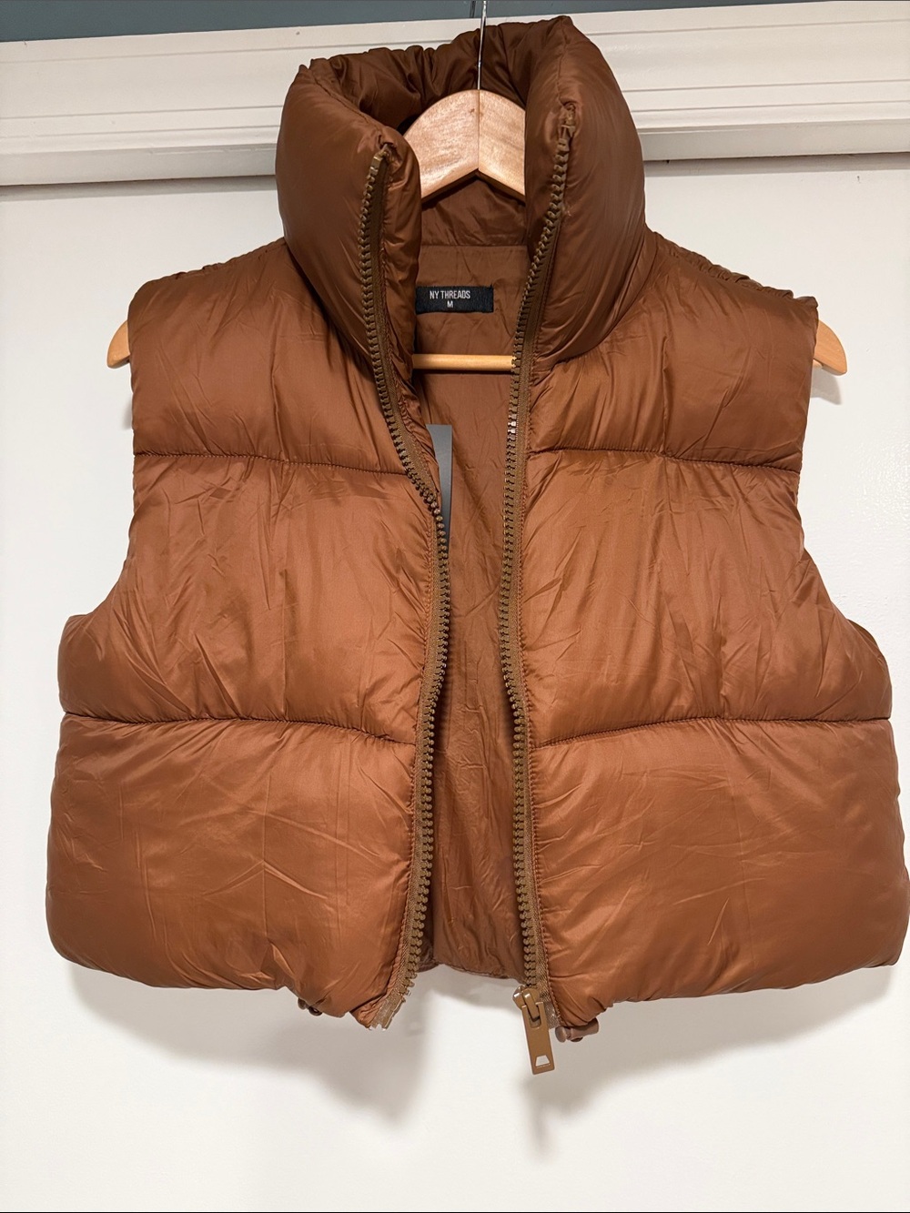 NY Threads Women's Brown Puffer Vest